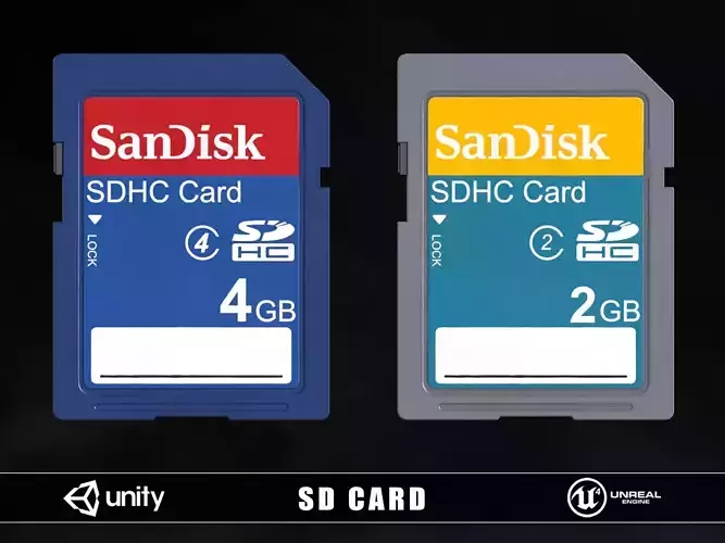 SD Cards Low-poly 3D model