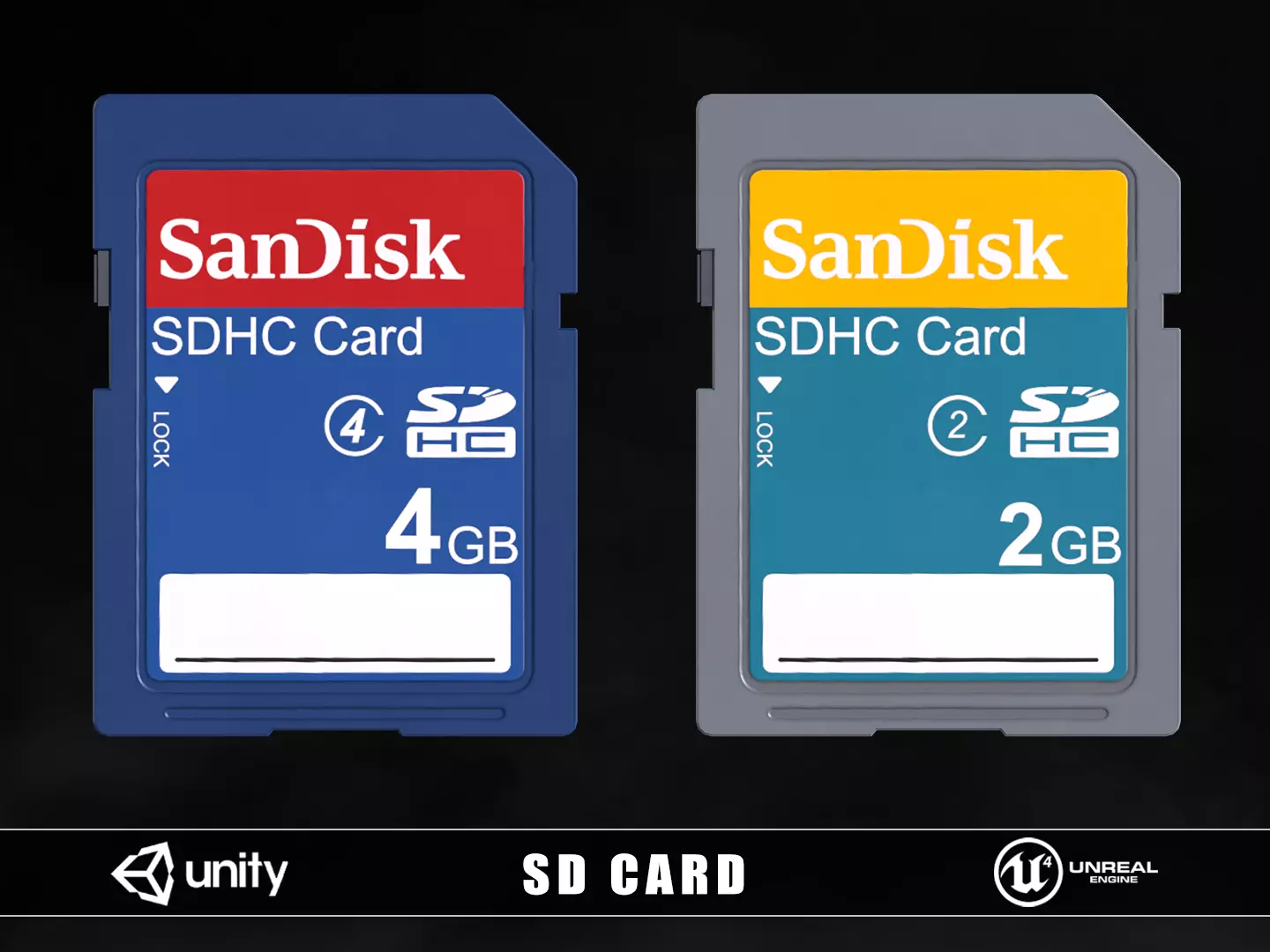 SD Cards Low-poly 3D model_0