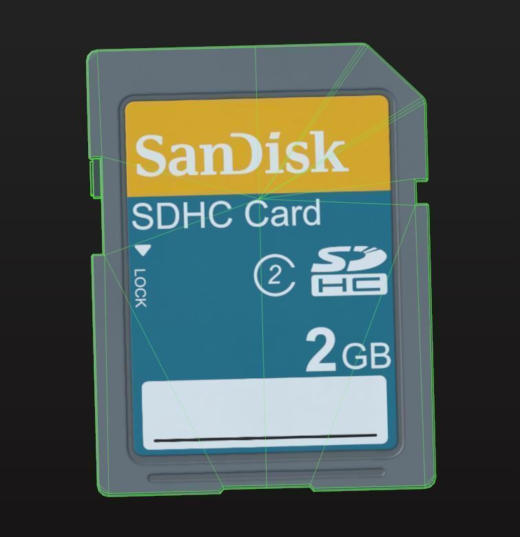 SD Cards Low-poly 3D model_8
