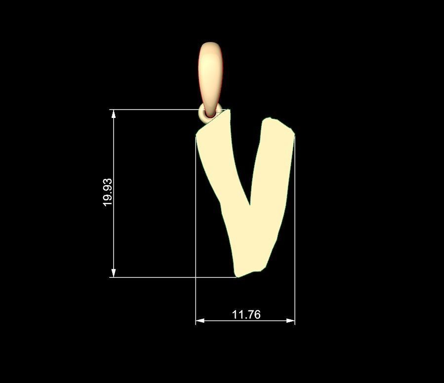 Initial Letters Pendant TimeBomb V 3D print model_5