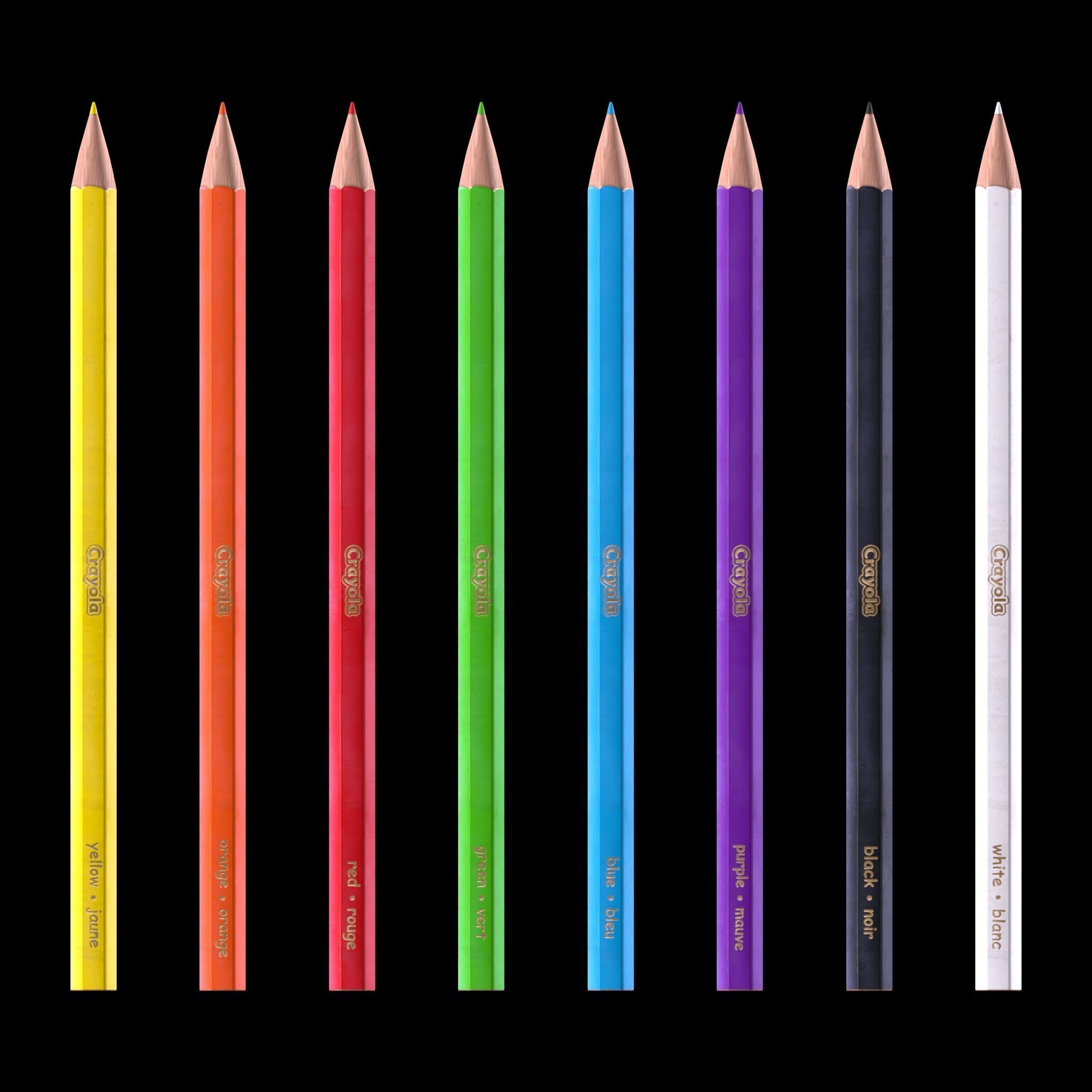 Colored Pencils Low-poly 3D model_2