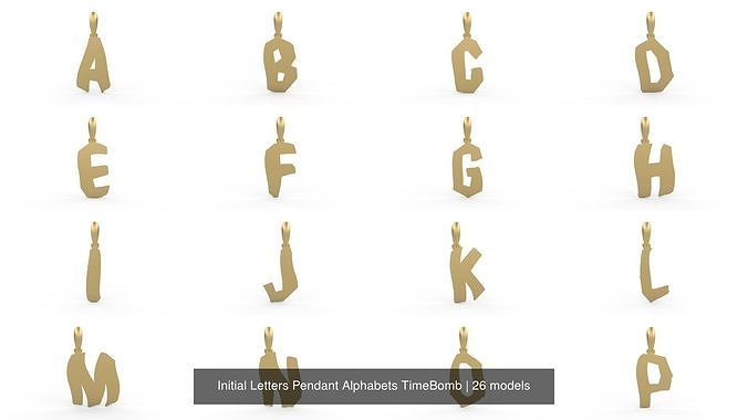 Initial Letters Pendant Alphabets TimeBomb 3D Model Collection