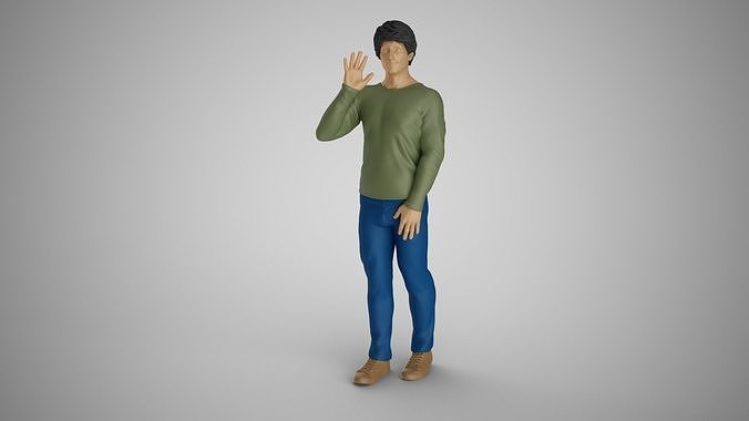 Man Farewelling 3D print model