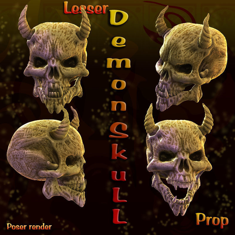 Lesser Demon Skull Prop and Tool 3D model_1