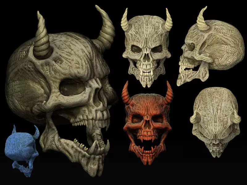 Lesser Demon Skull Prop and Tool 3D model_0