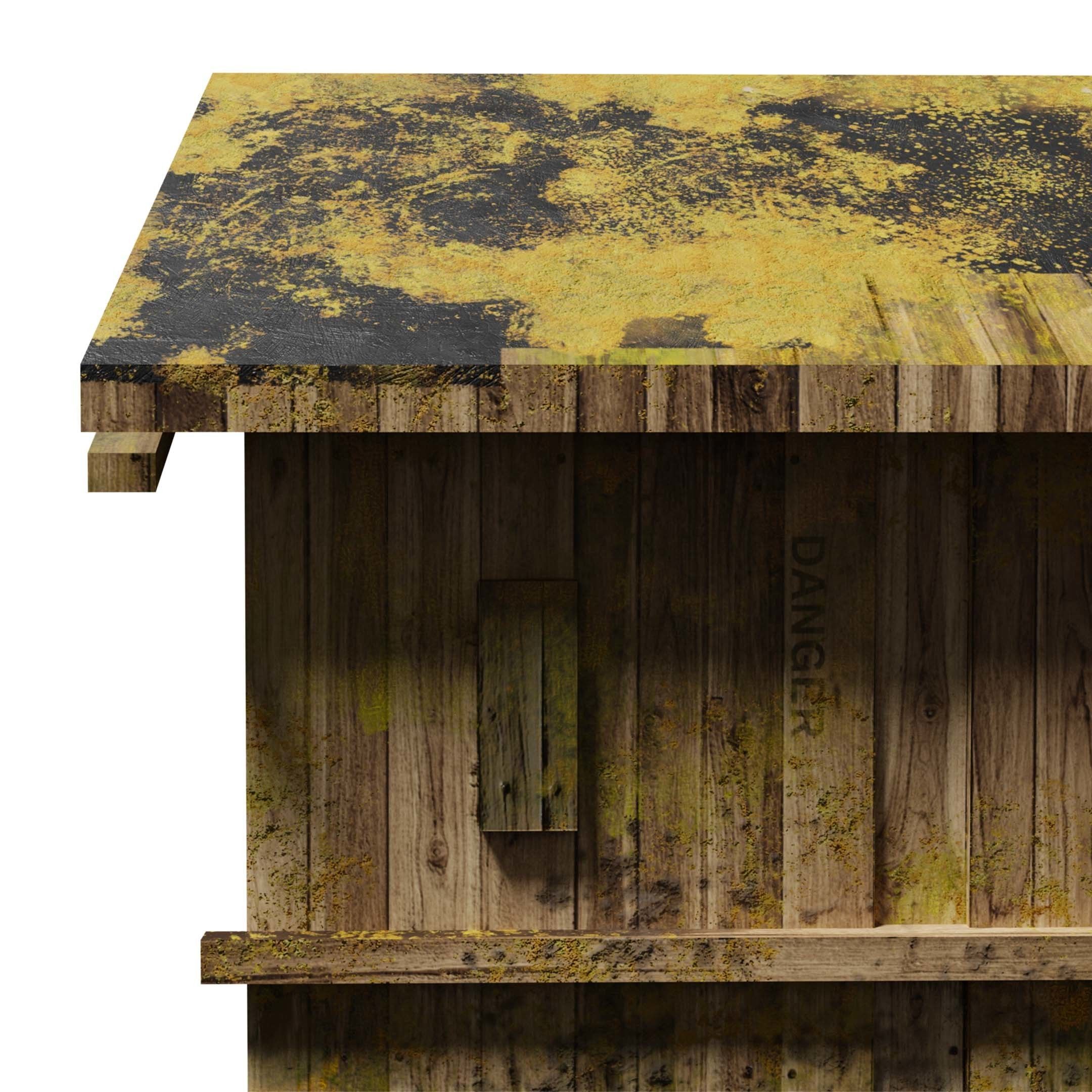 Shack old wooden Low-poly 3D model_9