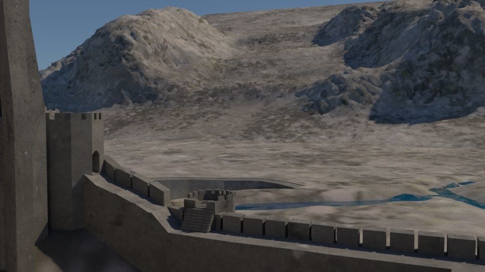 helms deep castle 3D model_1