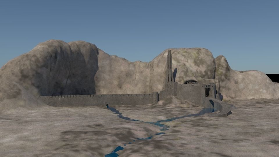 helms deep castle 3D model_4