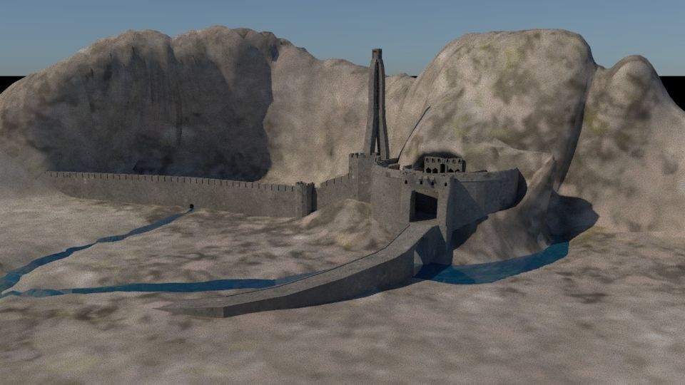 helms deep castle 3D model_2
