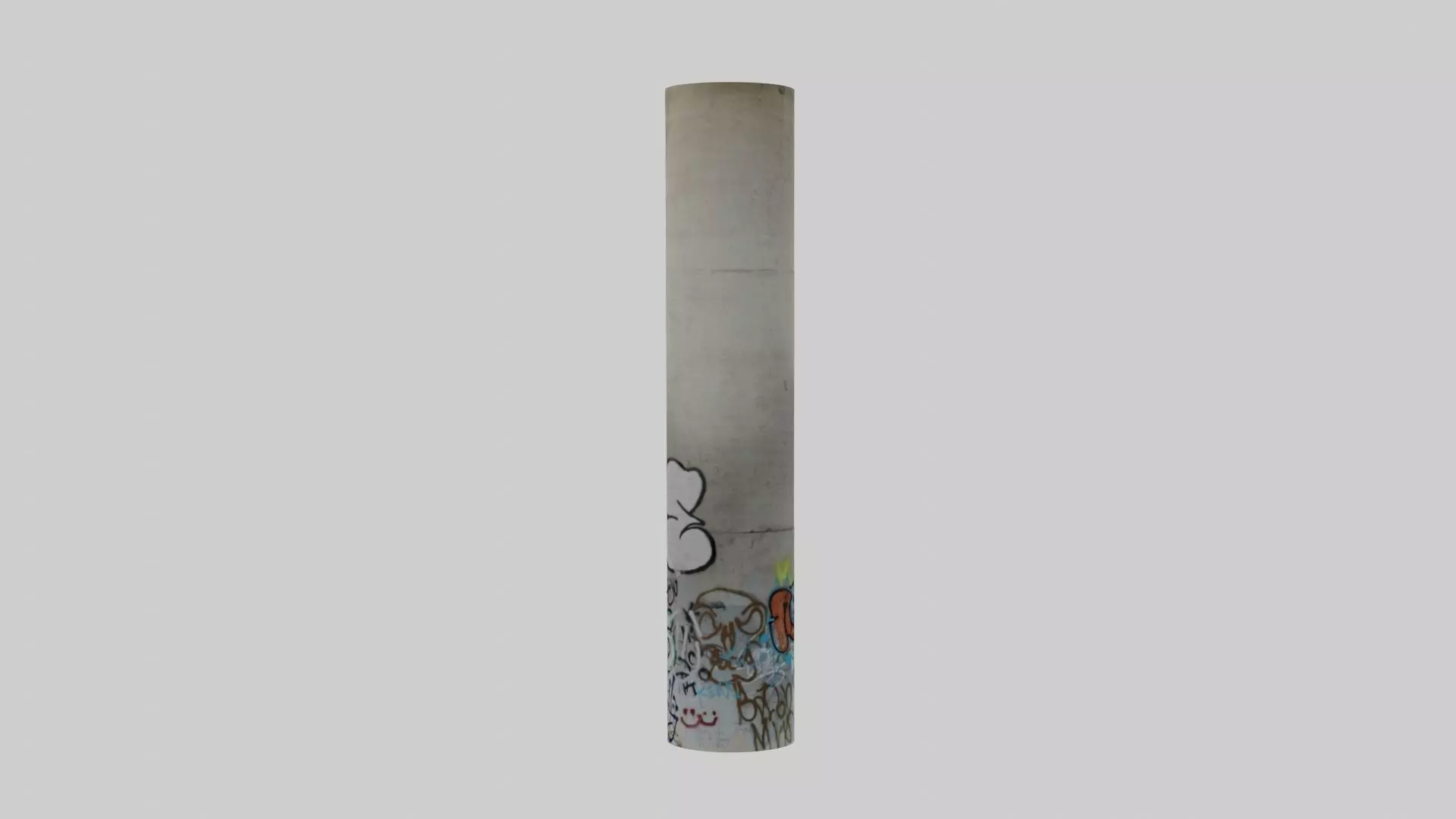Graffiti Pillar or Graffiti Column 3D model_0