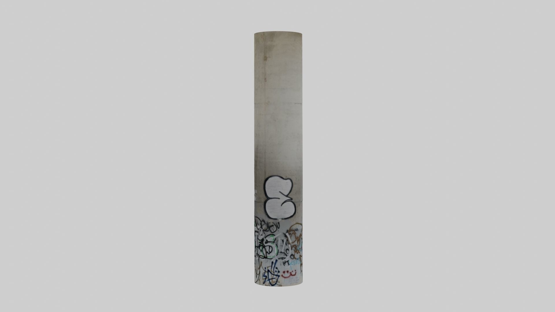 Graffiti Pillar or Graffiti Column 3D model_3