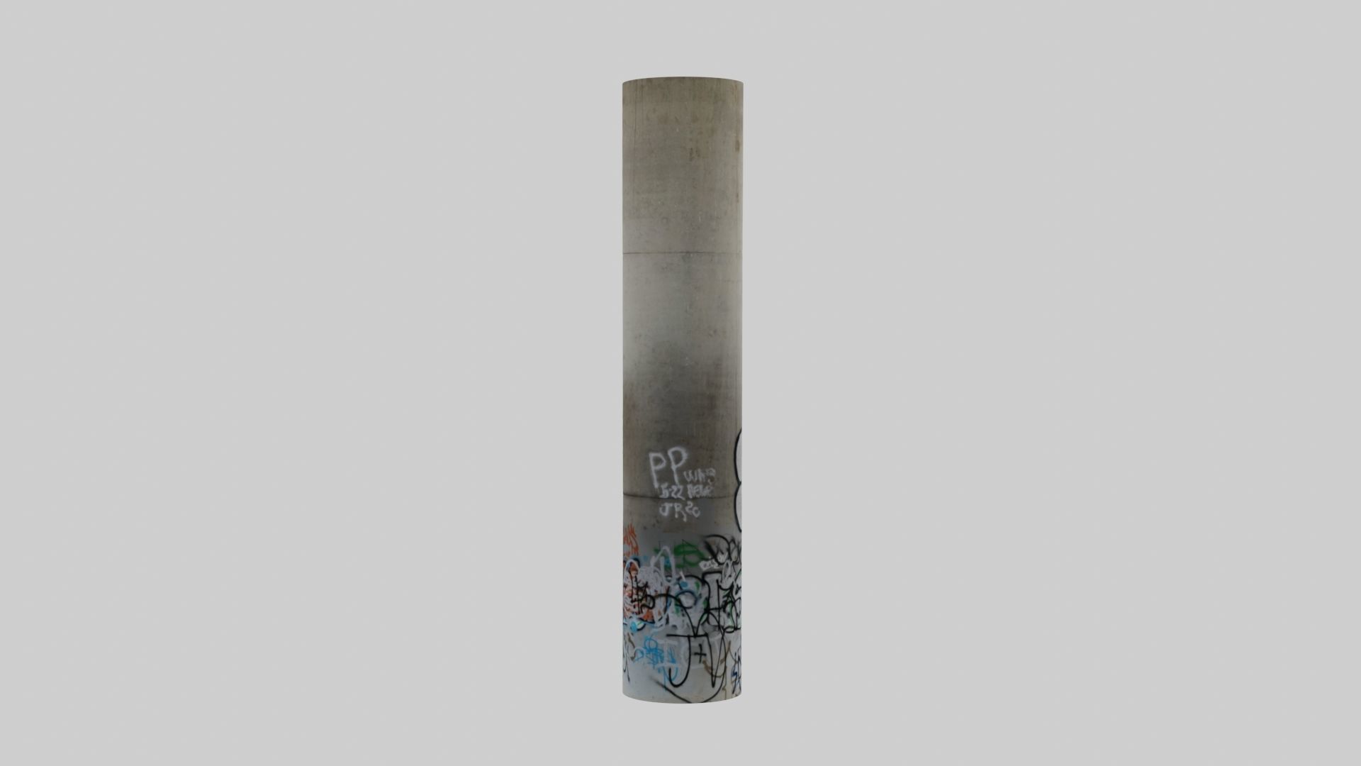 Graffiti Pillar or Graffiti Column 3D model_2