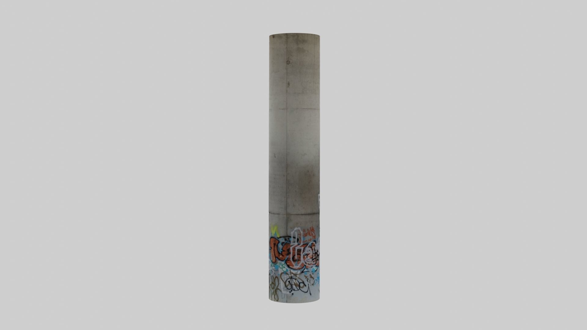 Graffiti Pillar or Graffiti Column 3D model_1