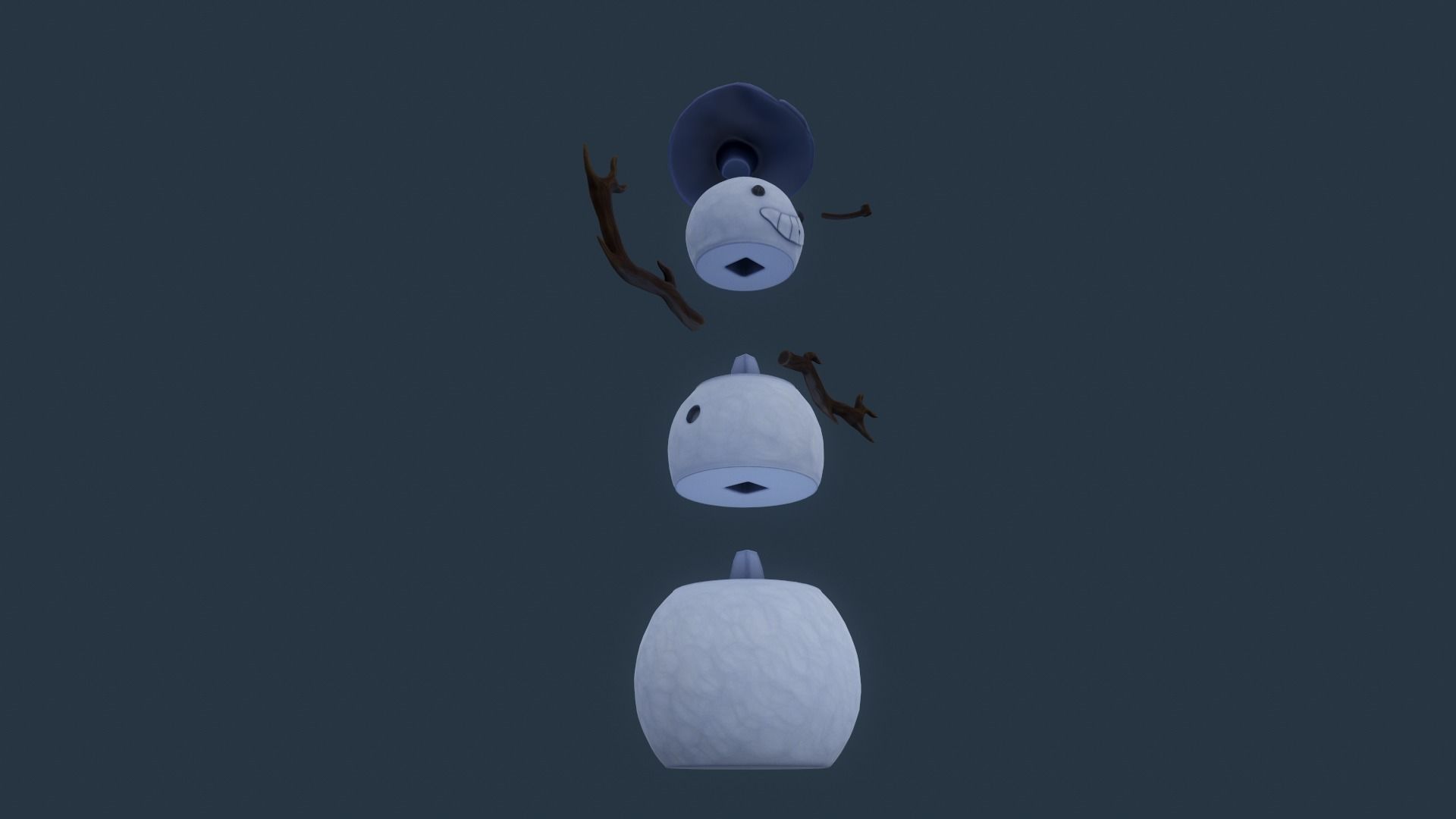 Stylized Snowman  3D print model_1