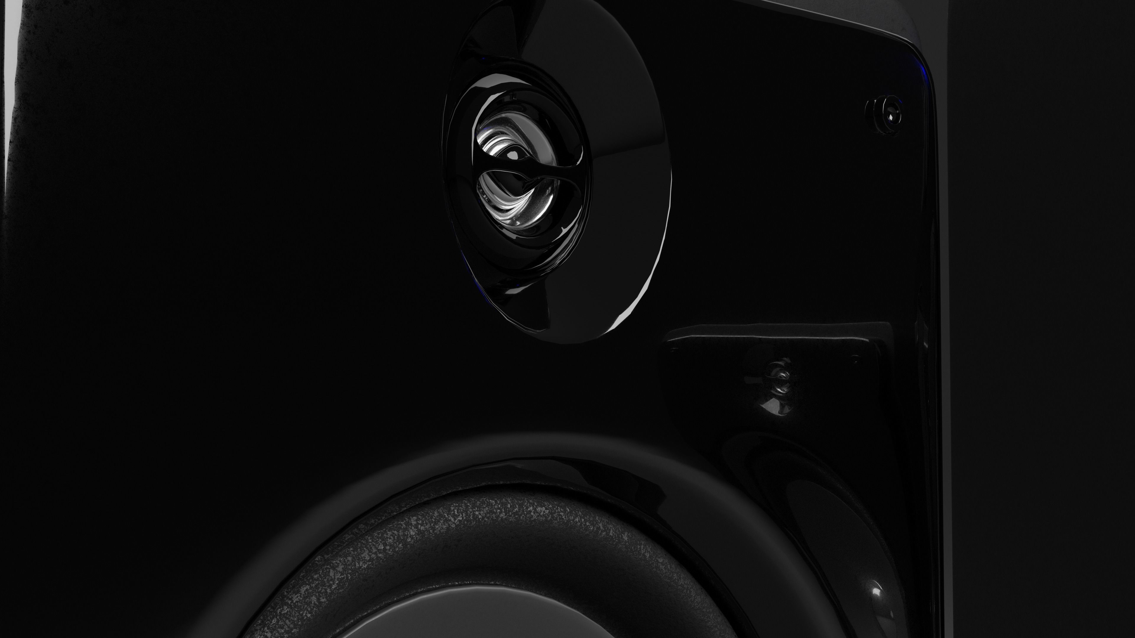 Speakers 2x2 black PBR 3D model_5