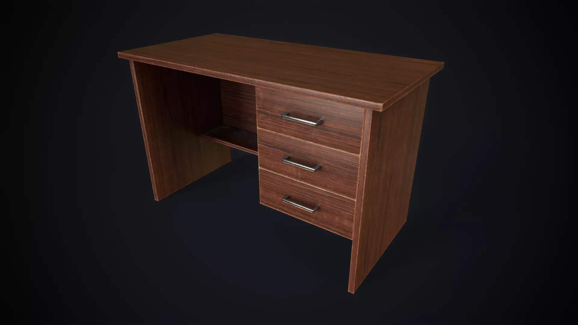 Old simple desk Low-poly 3D model