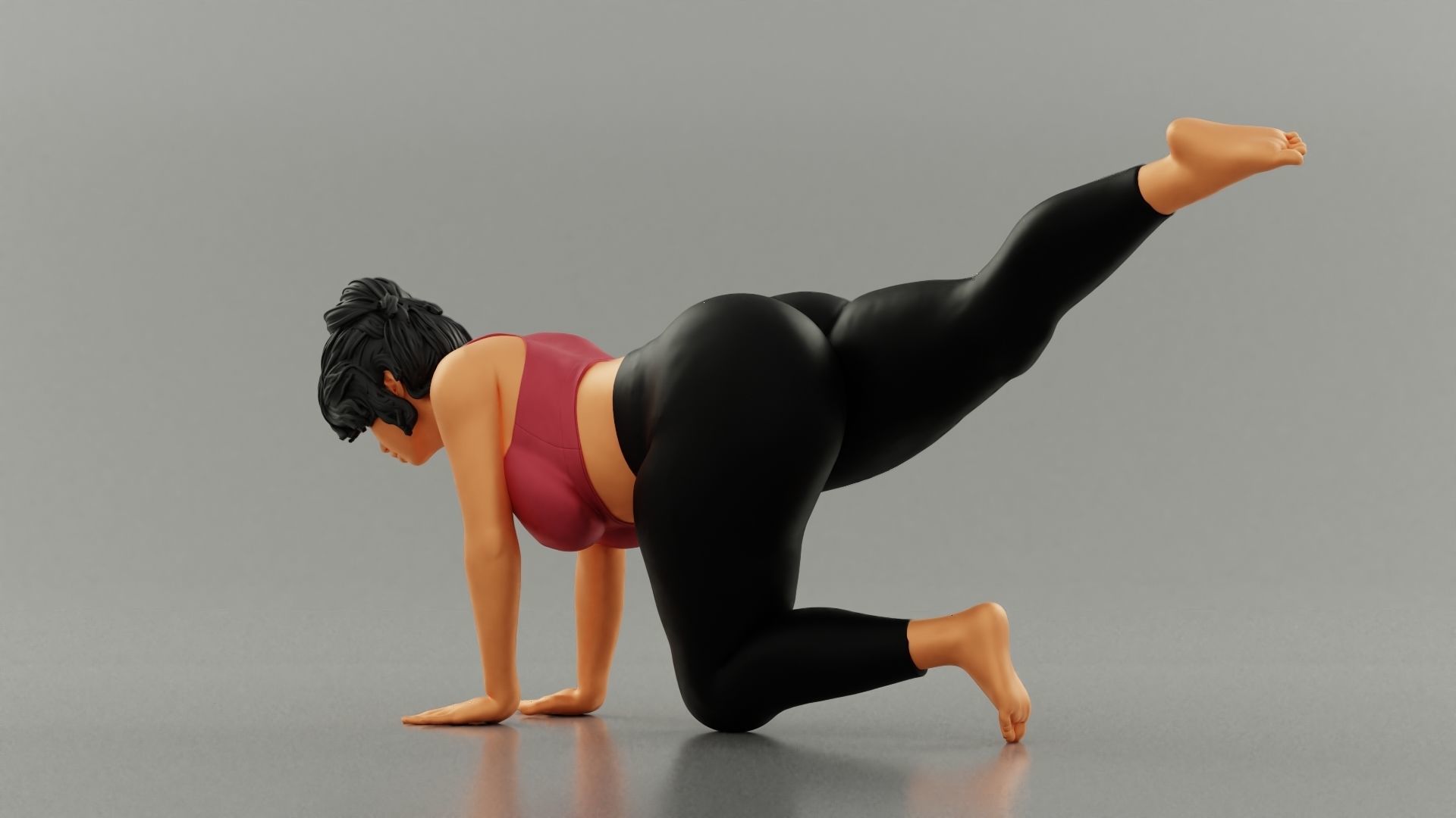 Fat Girl Doing Sport 3D print model_8
