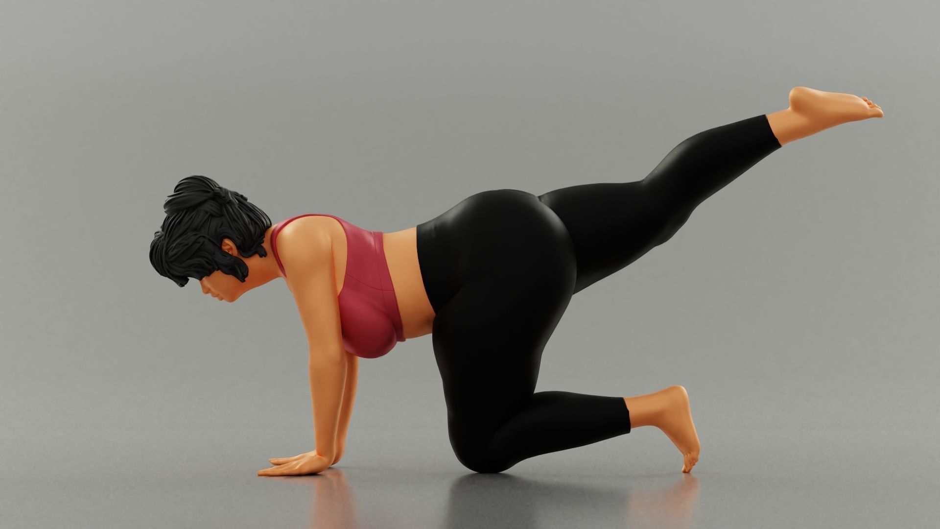 Fat Girl Doing Sport 3D print model_14