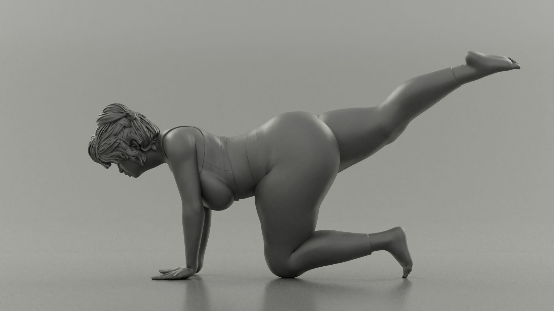 Fat Girl Doing Sport 3D print model_15