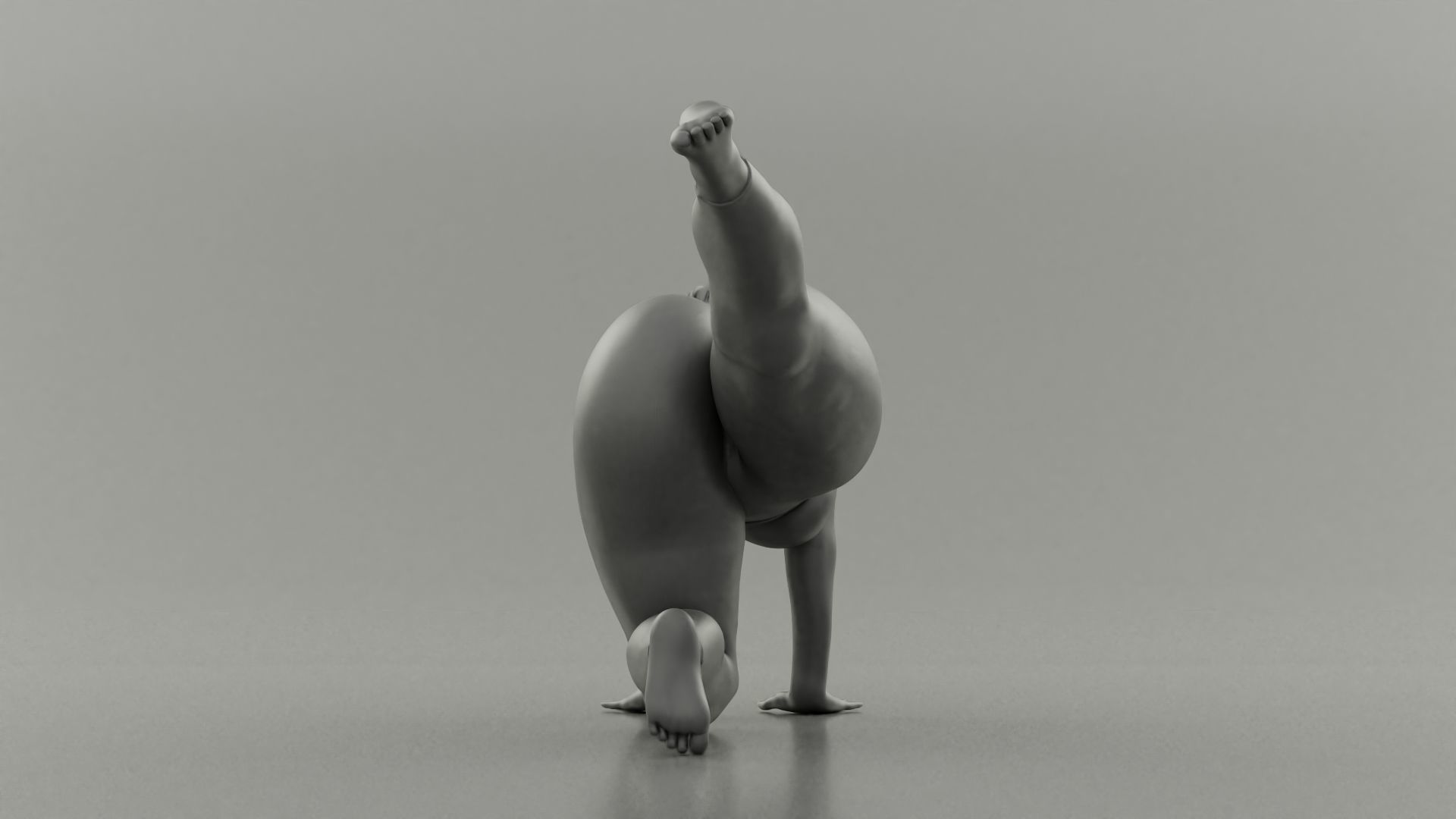 Fat Girl Doing Sport 3D print model_7