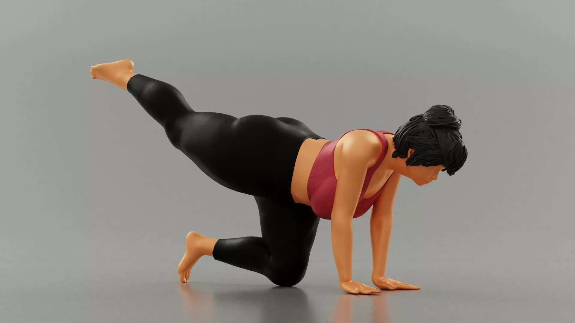 Fat Girl Doing Sport 3D print model_0
