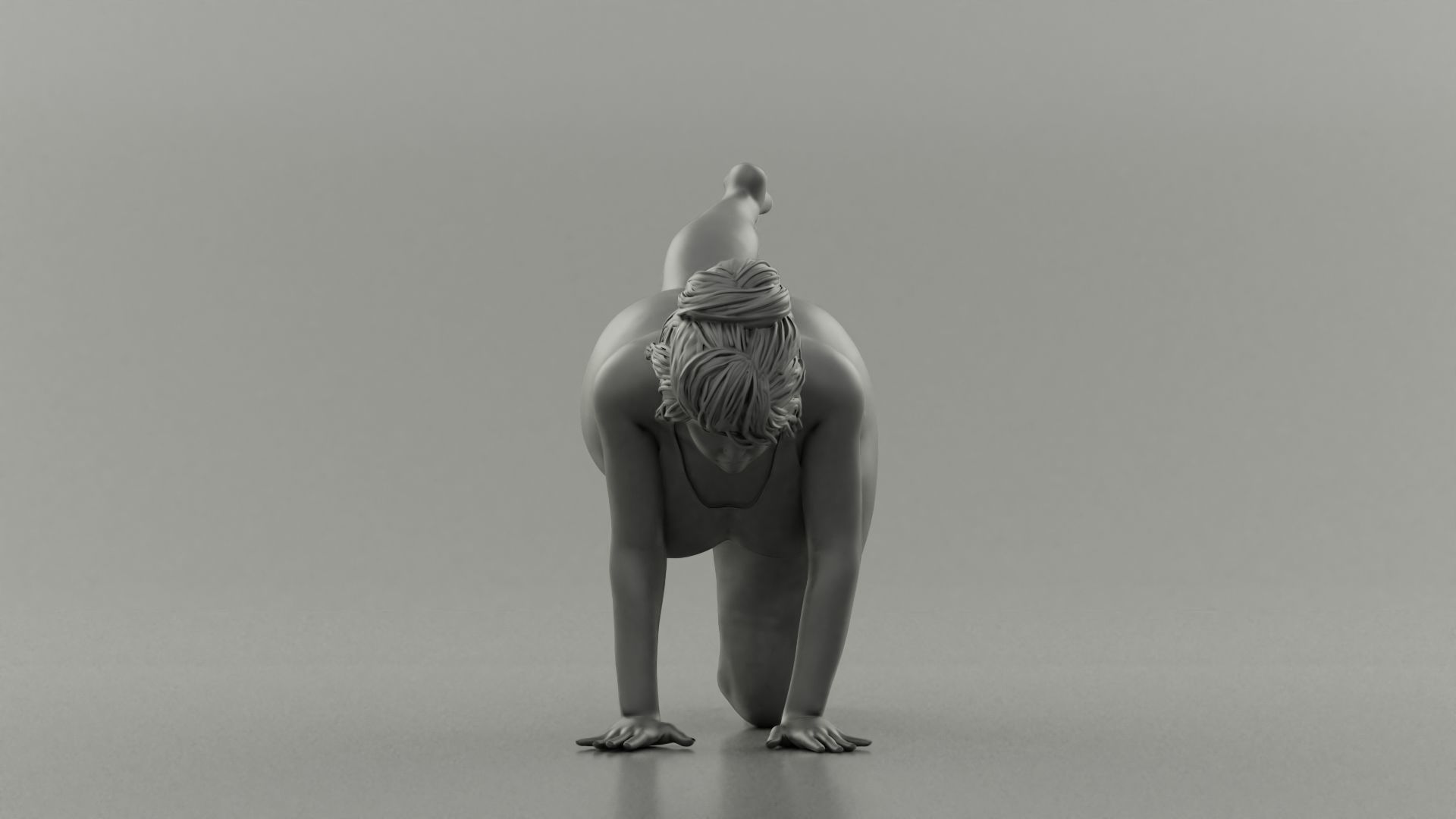 Fat Girl Doing Sport 3D print model_13