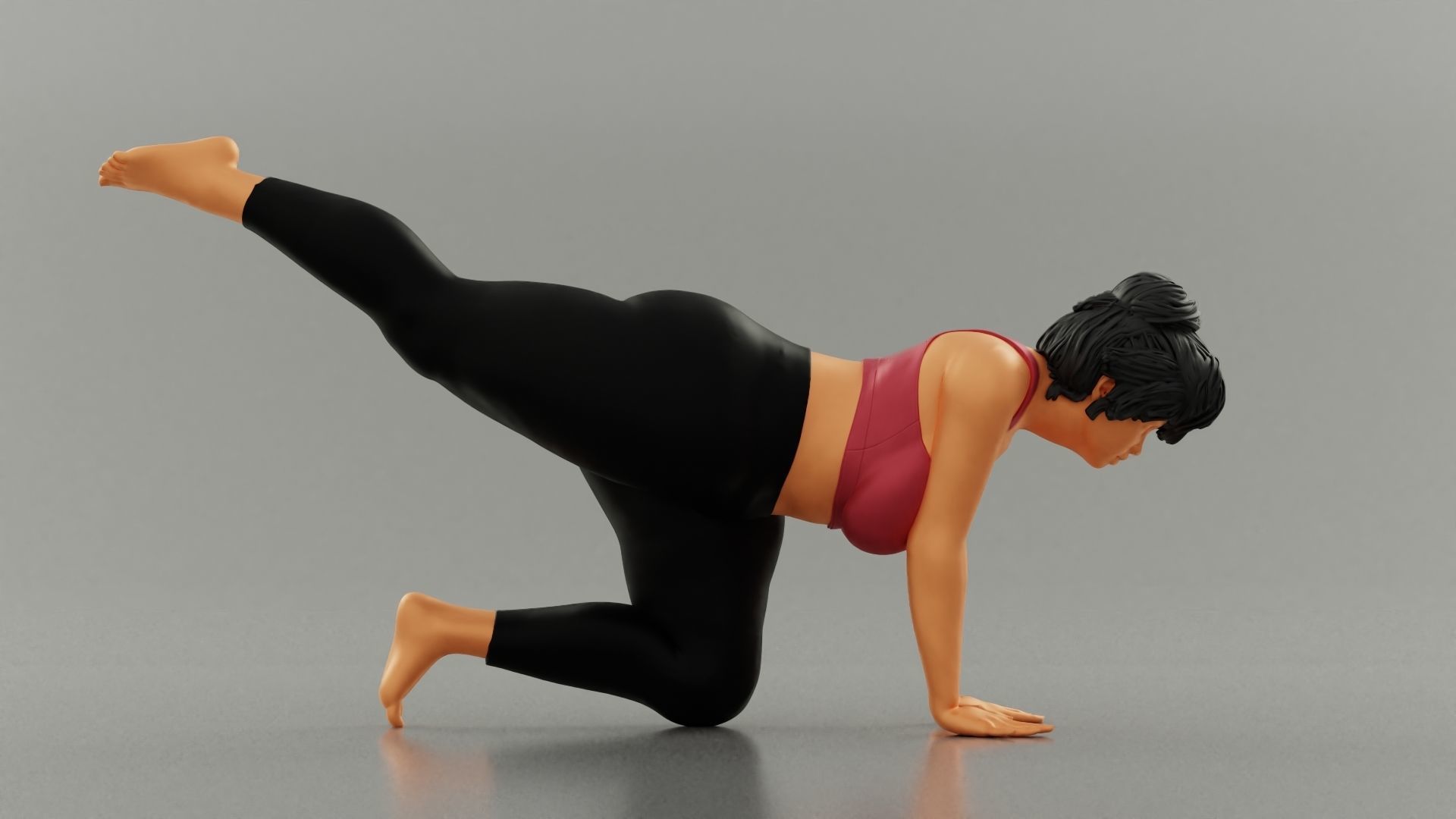 Fat Girl Doing Sport 3D print model_2