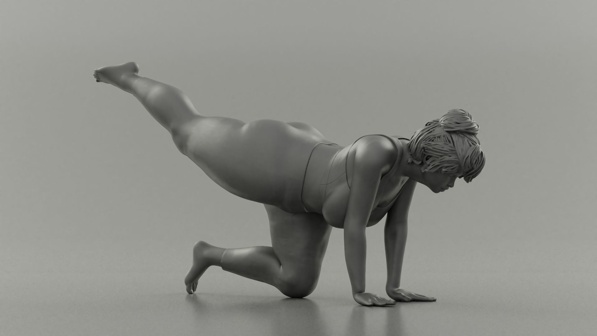 Fat Girl Doing Sport 3D print model_1