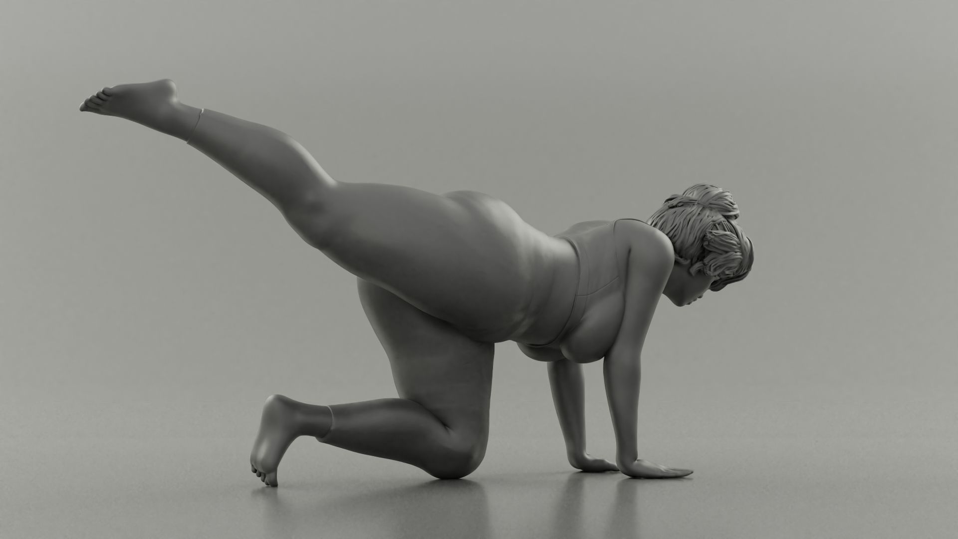Fat Girl Doing Sport 3D print model_5