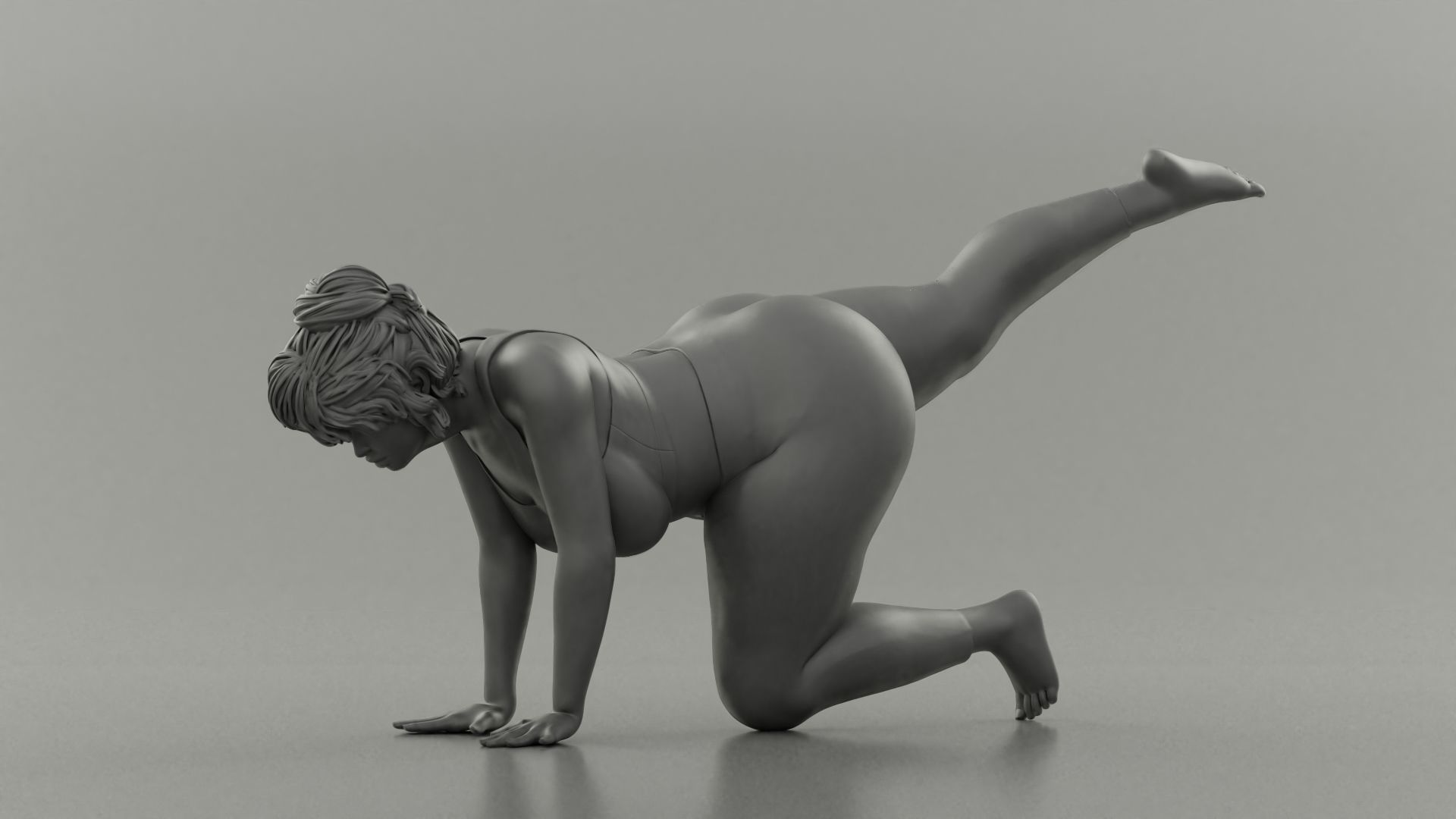 Fat Girl Doing Sport 3D print model_11