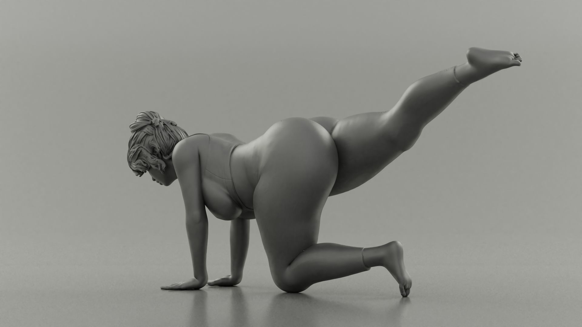 Fat Girl Doing Sport 3D print model_9