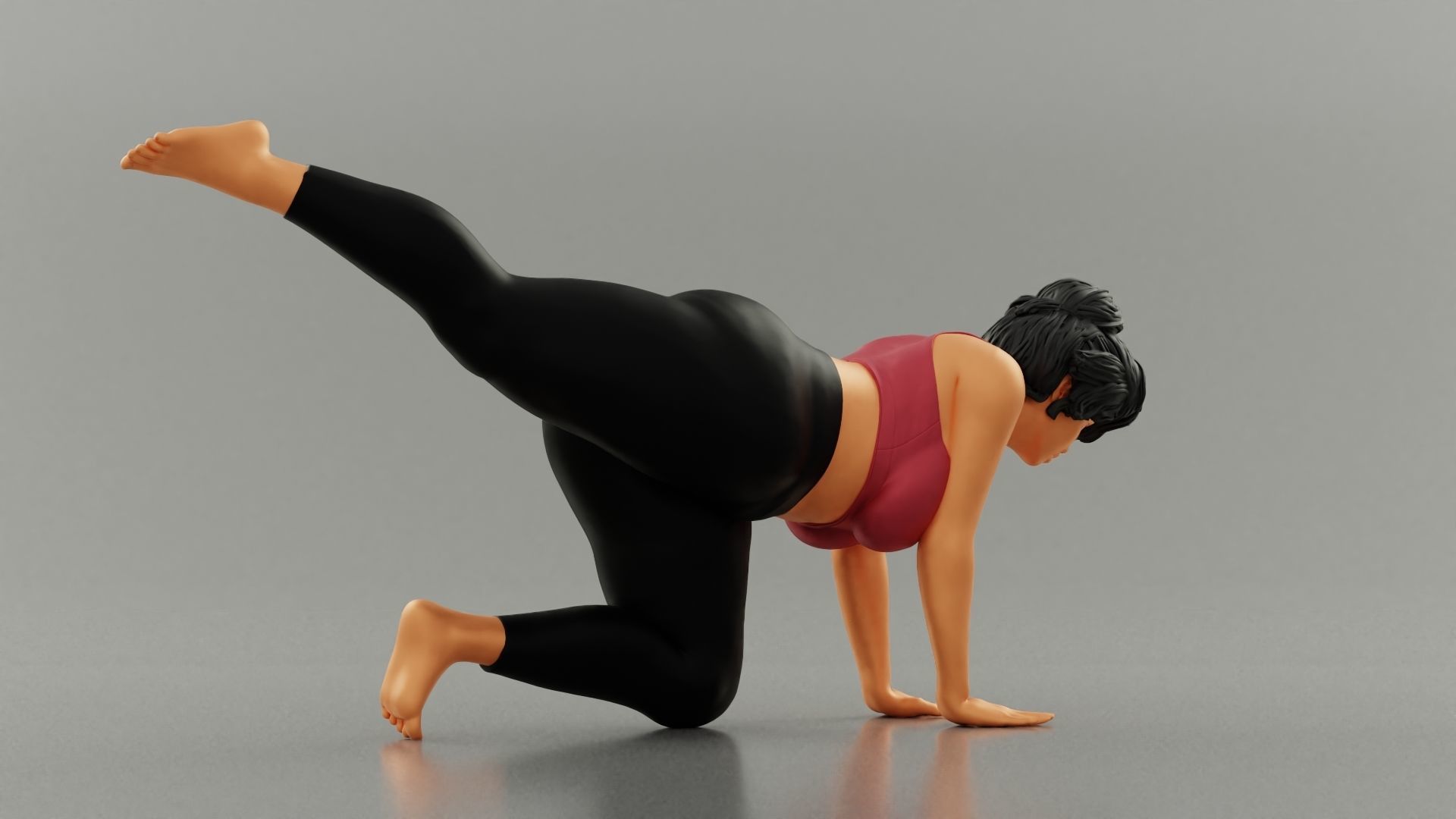 Fat Girl Doing Sport 3D print model_4