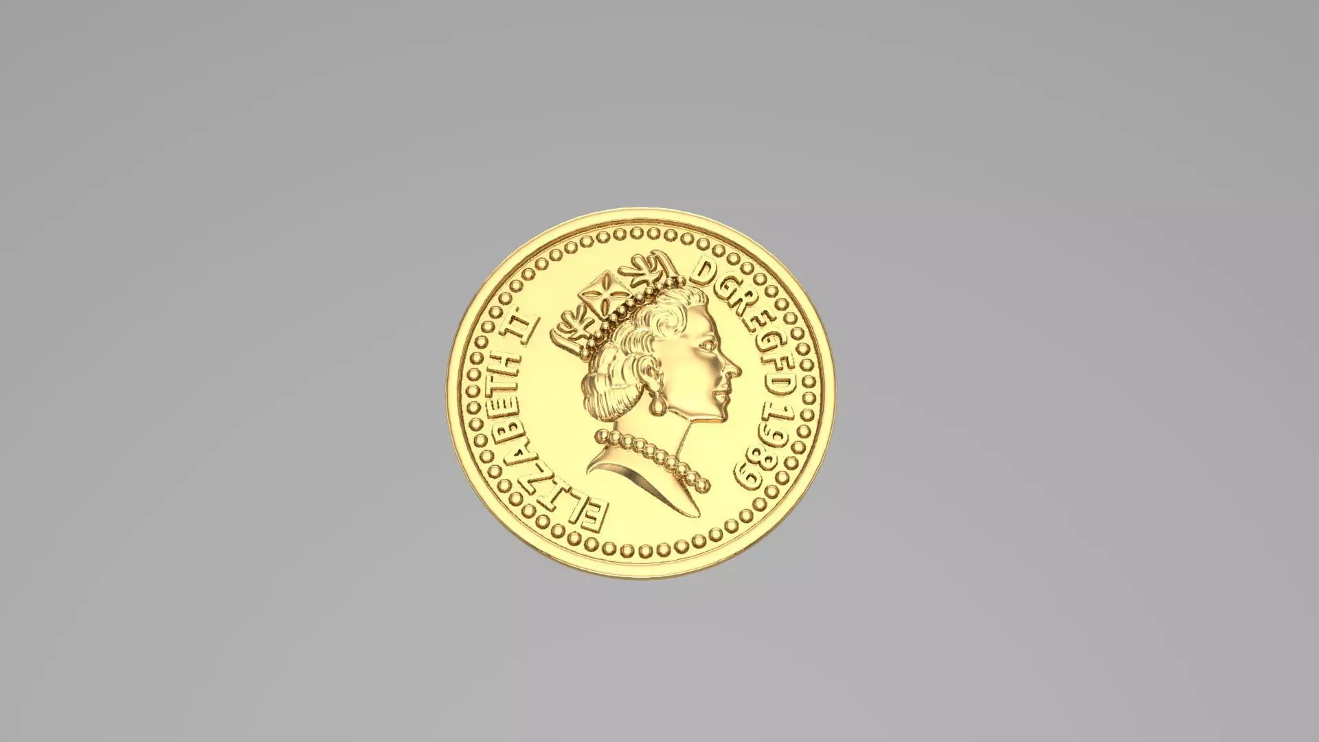 Elizabeth Coin 3D model_0