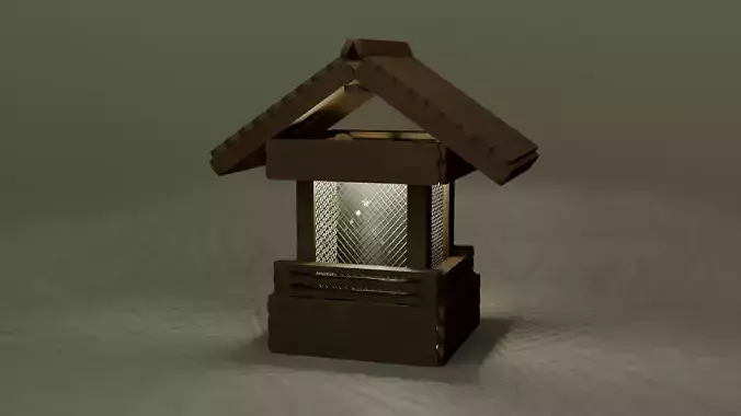 Lampion stick ice cream Low-poly 3D model