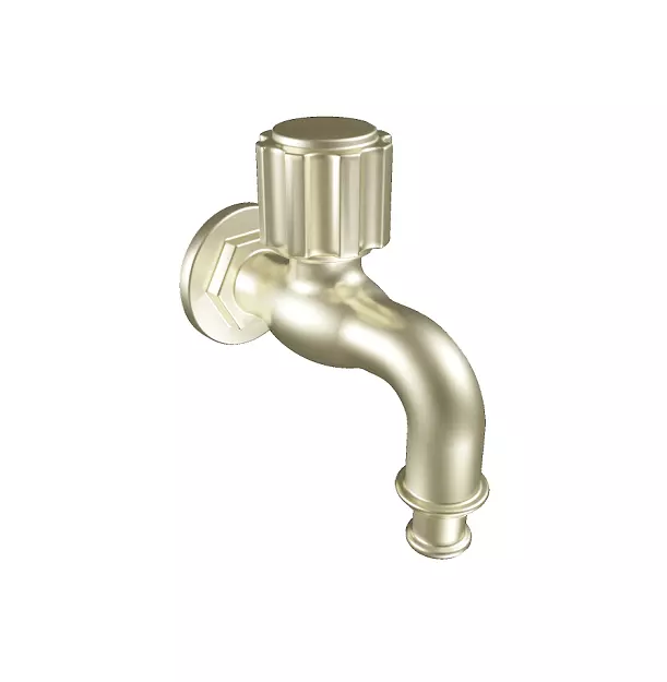 Classic Water Faucet Low-poly 3D model_0