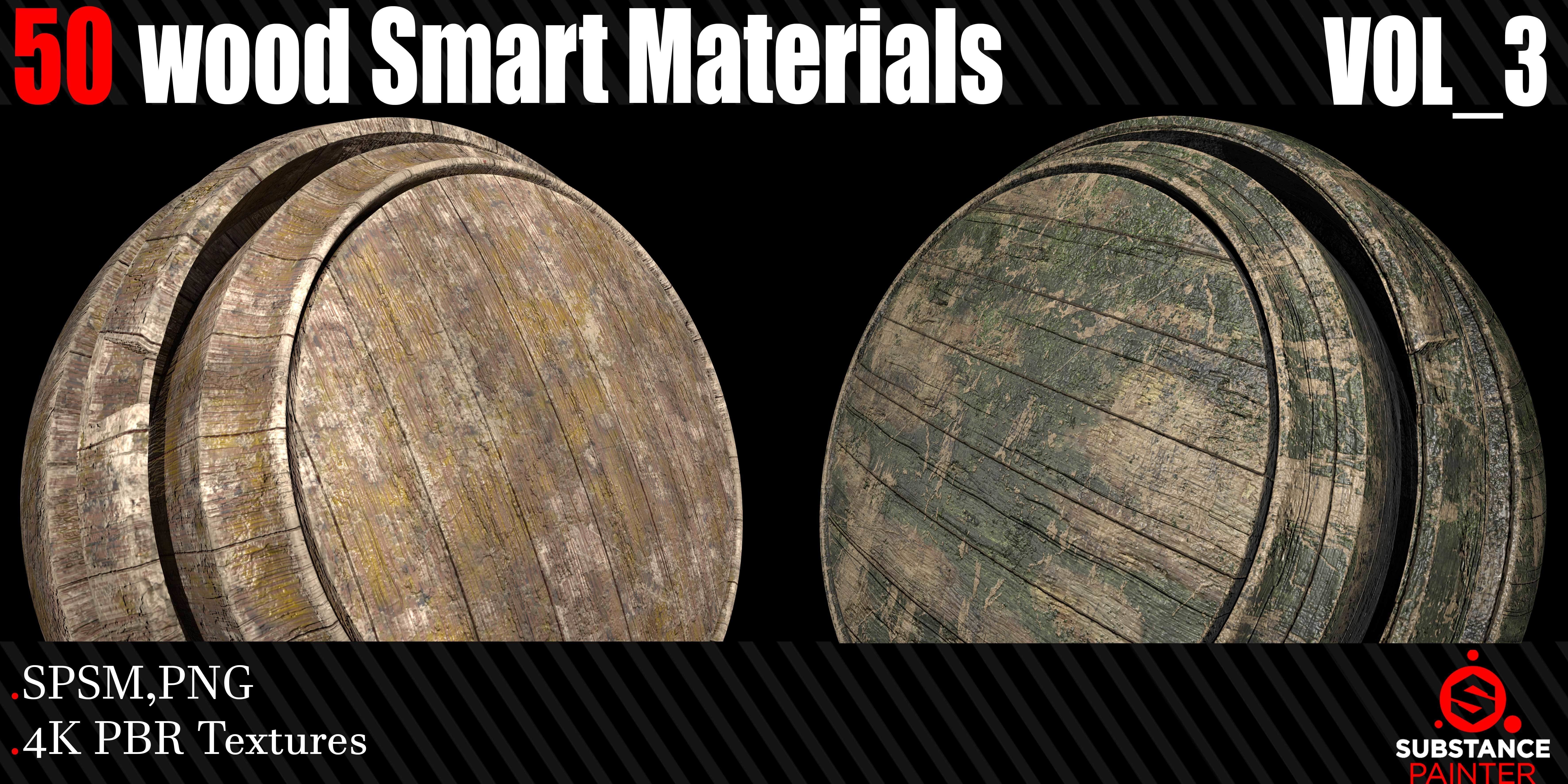 50 Wood Smart Materials  4K PBR Textures Vol 3 Texture_2