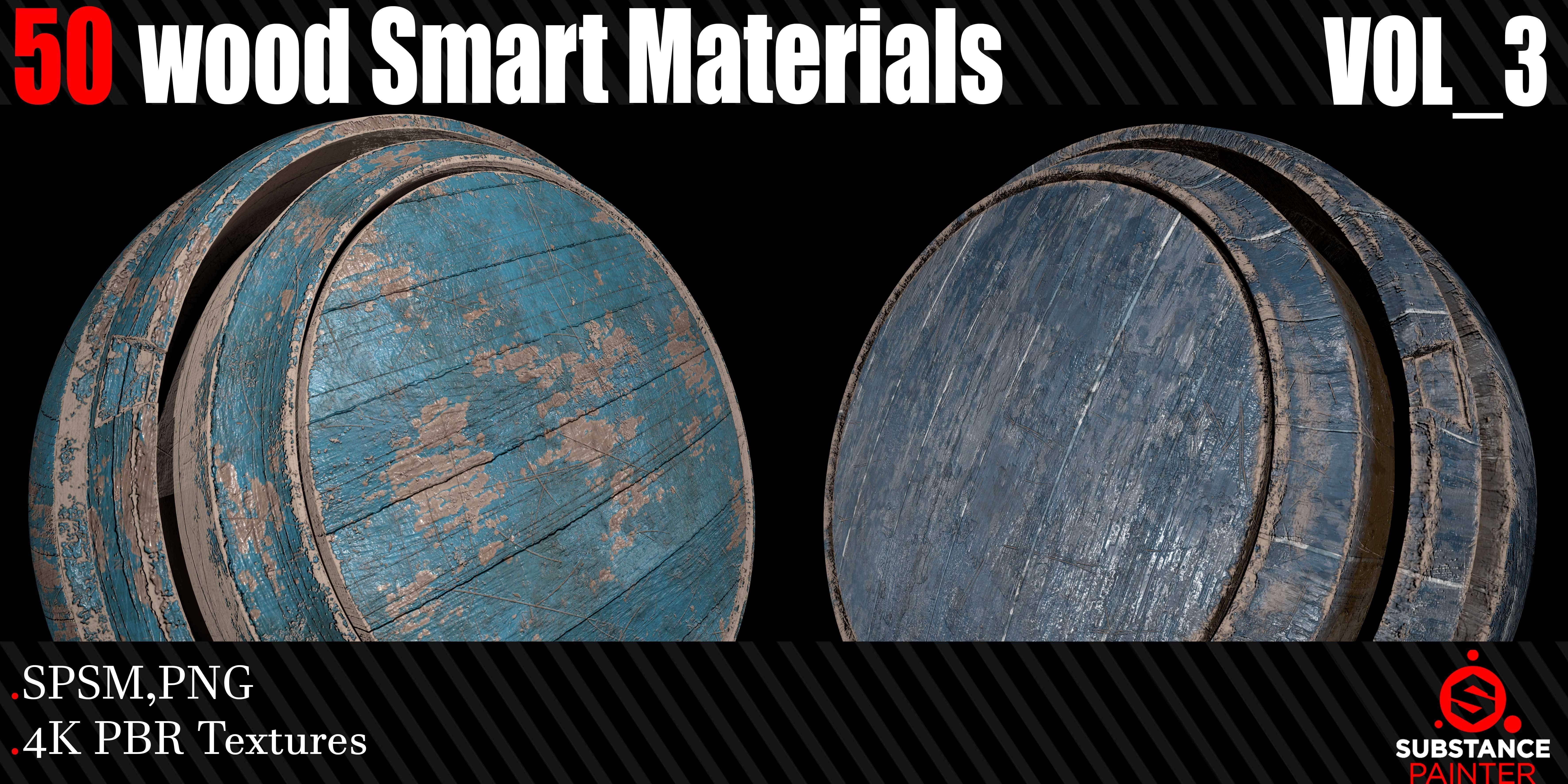 50 Wood Smart Materials  4K PBR Textures Vol 3 Texture_3