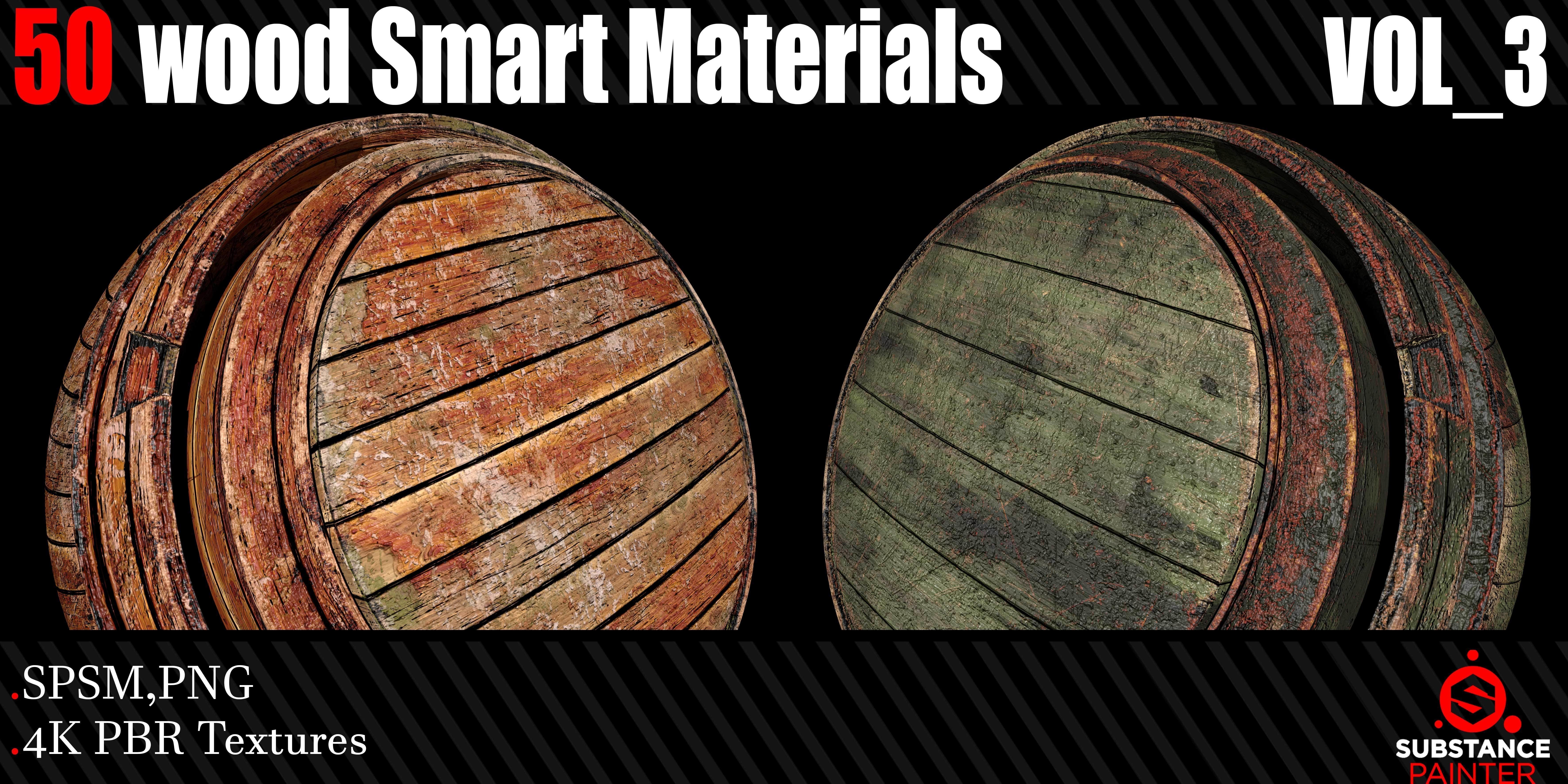 50 Wood Smart Materials  4K PBR Textures Vol 3 Texture_9