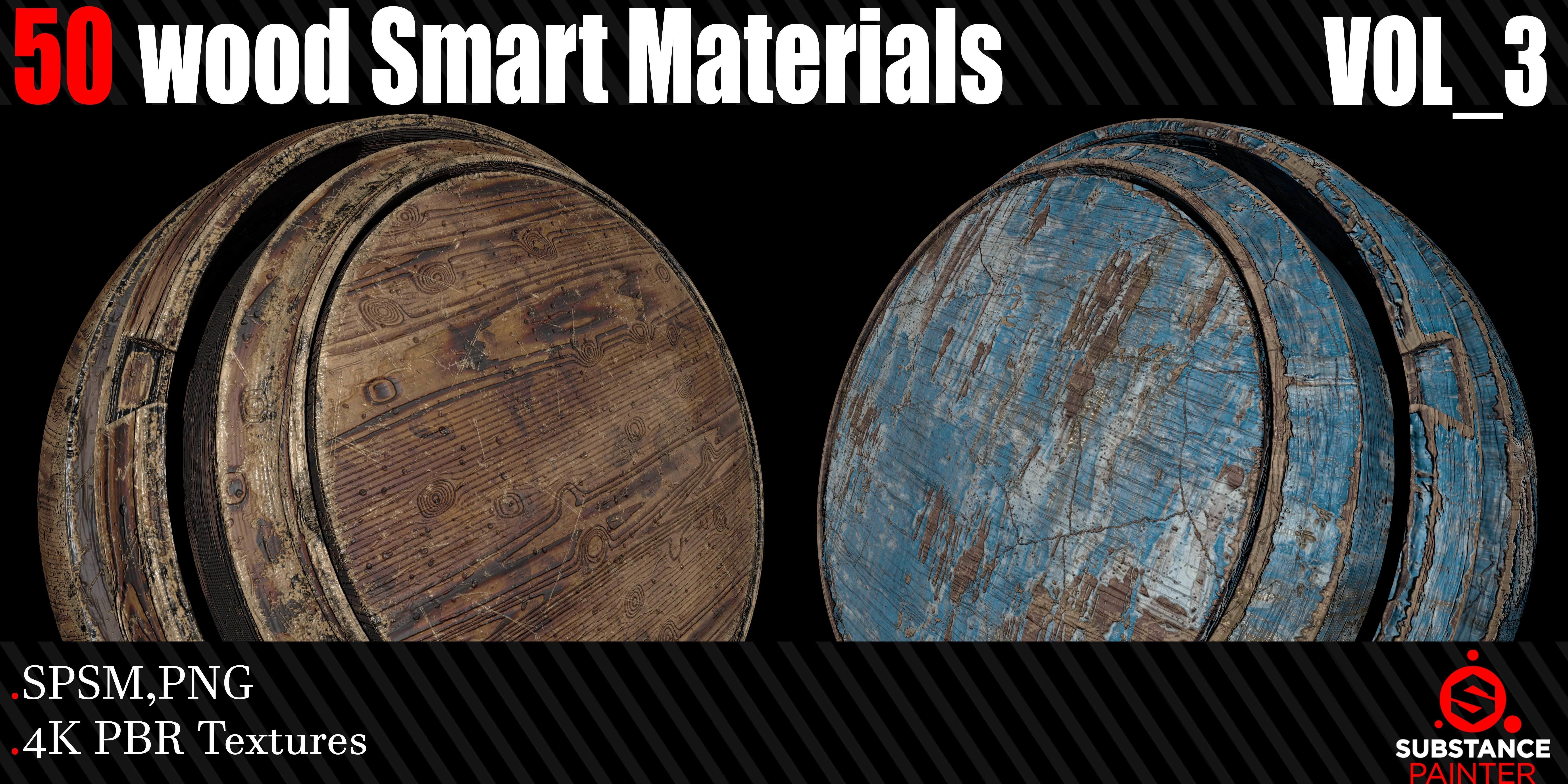 50 Wood Smart Materials  4K PBR Textures Vol 3 Texture_6