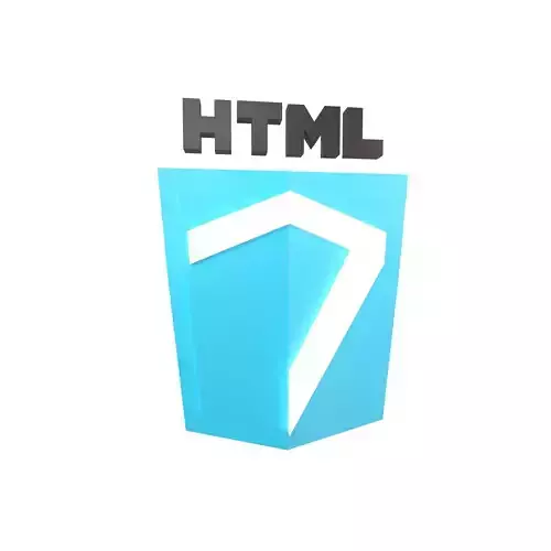 HTML 7 Logo v1 001 Low-poly 3D model