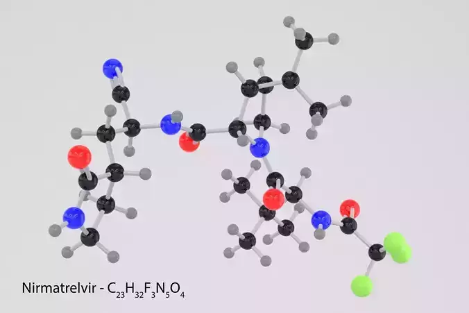Drug NIRMATRELVIR Molecule 3D model