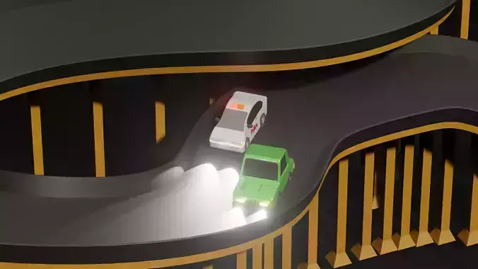 Police and thief Car 3D Model and Loop Animation 3D model