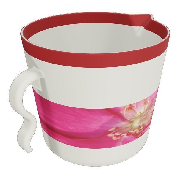 Classic Plastic Bath Mug Low-poly 3D model_2