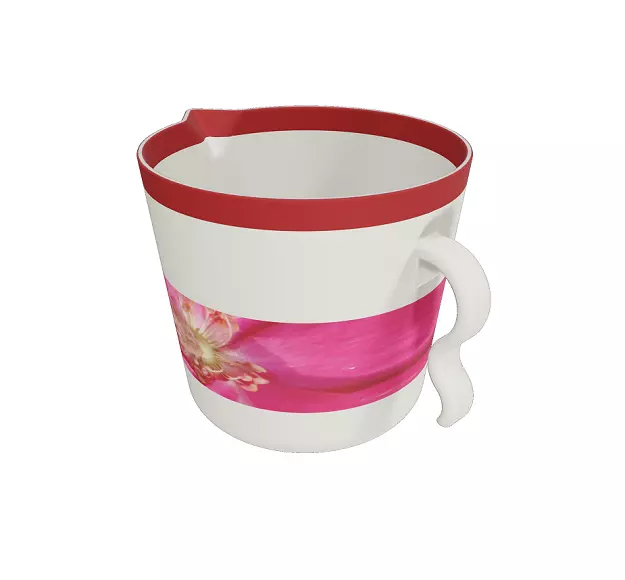 Classic Plastic Bath Mug Low-poly 3D model_0