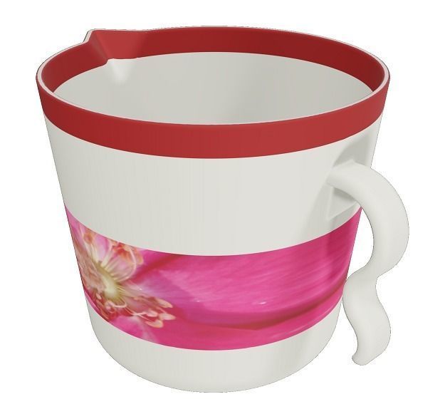 Classic Plastic Bath Mug Low-poly 3D model_1