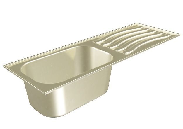 Brass Kitchen Sink Low-poly 3D model_1