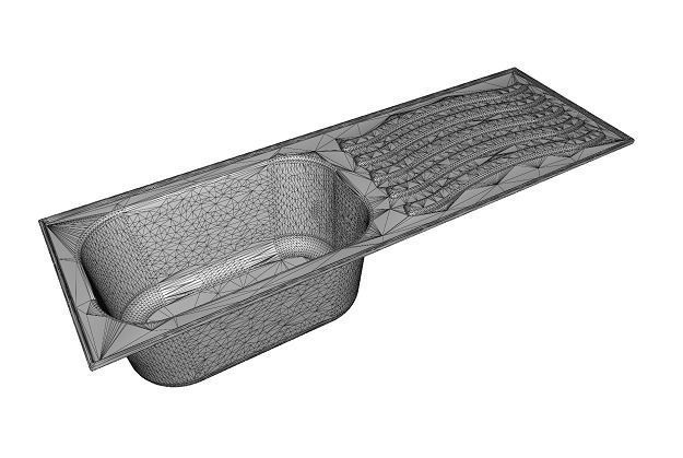 Brass Kitchen Sink Low-poly 3D model_3