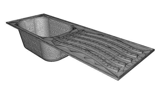 Brass Kitchen Sink Low-poly 3D model_4