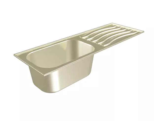 Brass Kitchen Sink Low-poly 3D model_0