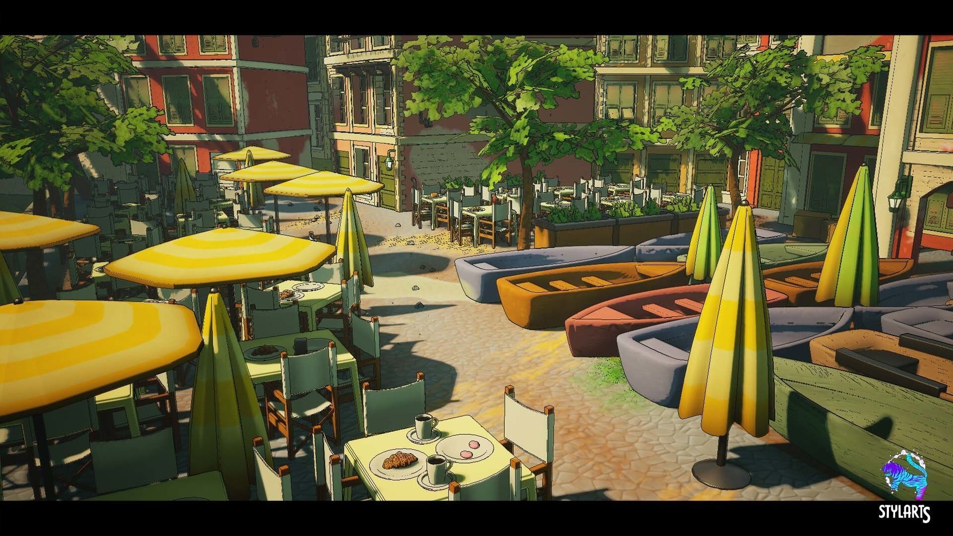 Stylized Tuskany Seaside City Low-poly 3D model_8